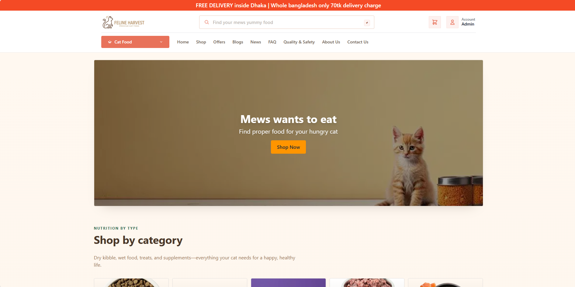 Premium Cat Food Shop demo two.